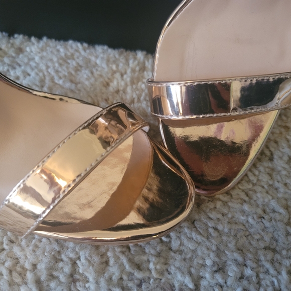 PLT Metallic Rose Gold Strapped Heeled Sandal - Picture 4 of 8